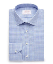 Blue & White Tailored Fit Zephir 1818 POW Check Formal Shirt