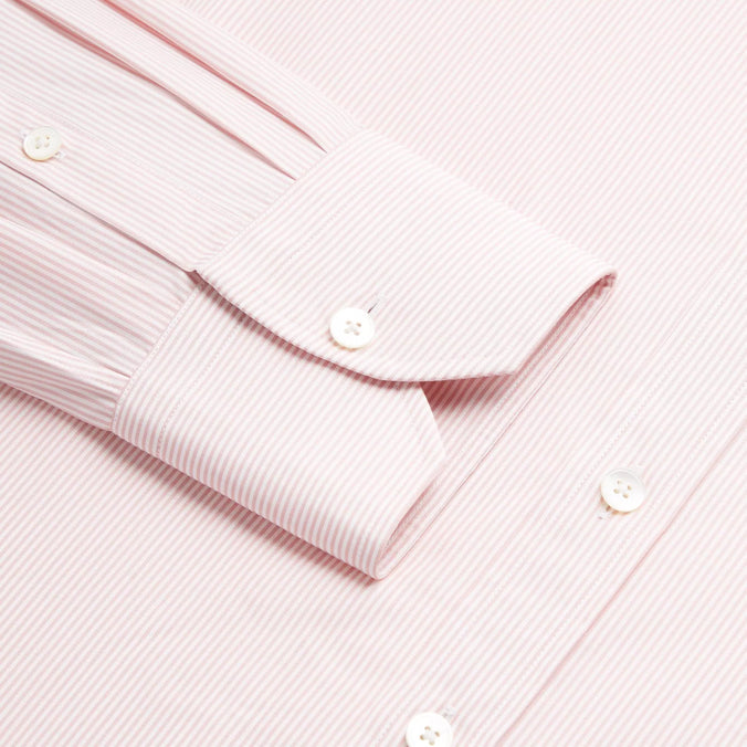 Pale Pink & White Tailored Fit Supraluxe Fine Bengal Formal Shirt