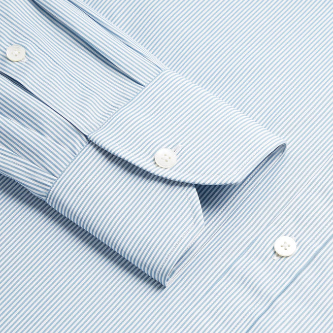 Seas Blue & White Classic Fit Supraluxe Fine Bengal Formal Shirt