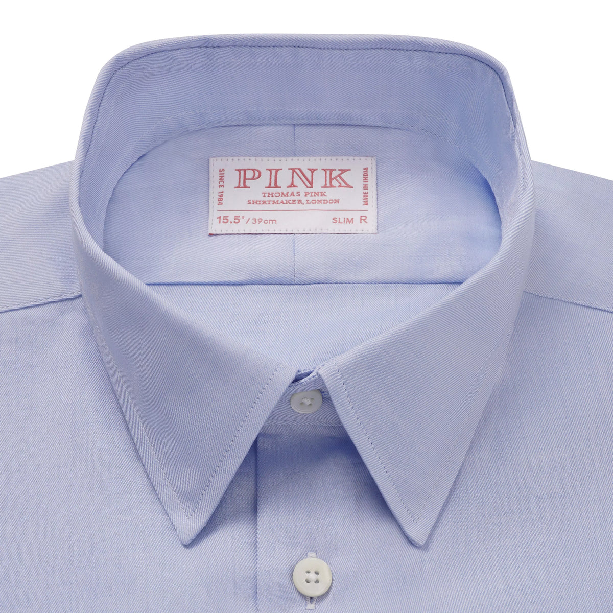 Blue & White Slim Fit Bi-Colour Twill Formal Shirt