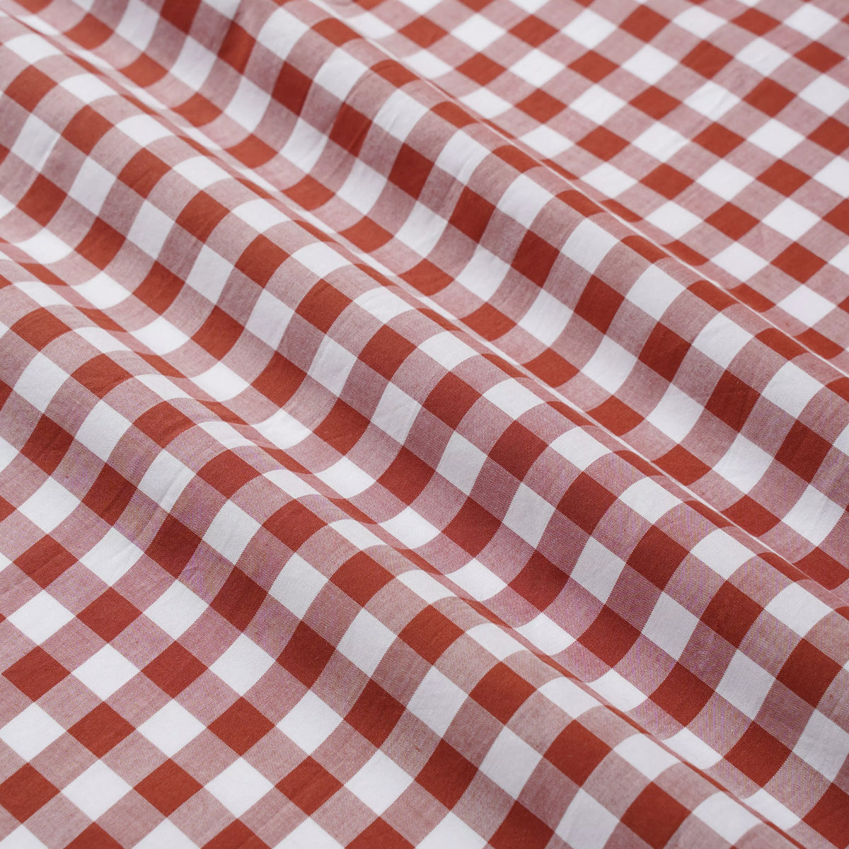 Brown & White Tailored Fit Smart Casual Gingham Shirt