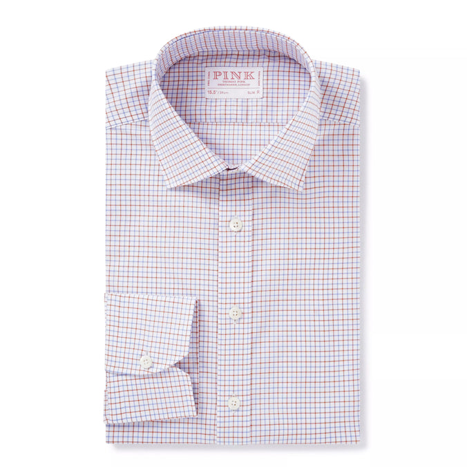 White & Multi Slim Fit Tattersall Check Formal Shirt
