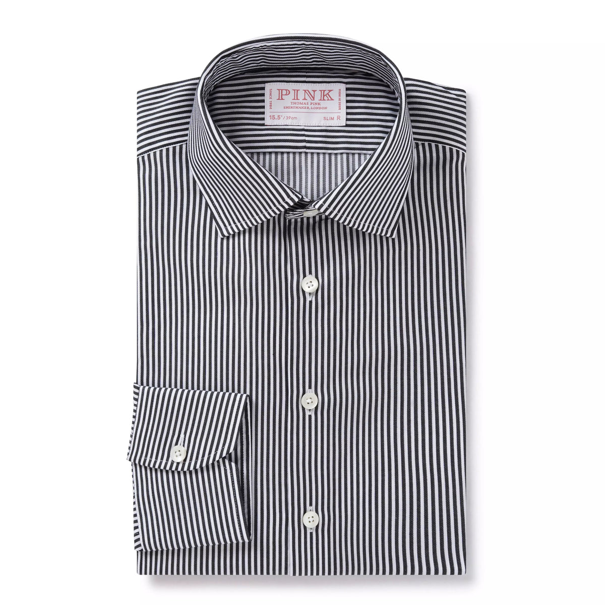 Black & White Tailored Fit Capri Stripe Shirt Formal Shirt