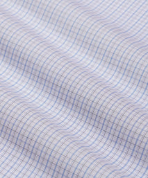 Pale Grey & Blue Tailored Fit Grid Check Formal Shirt