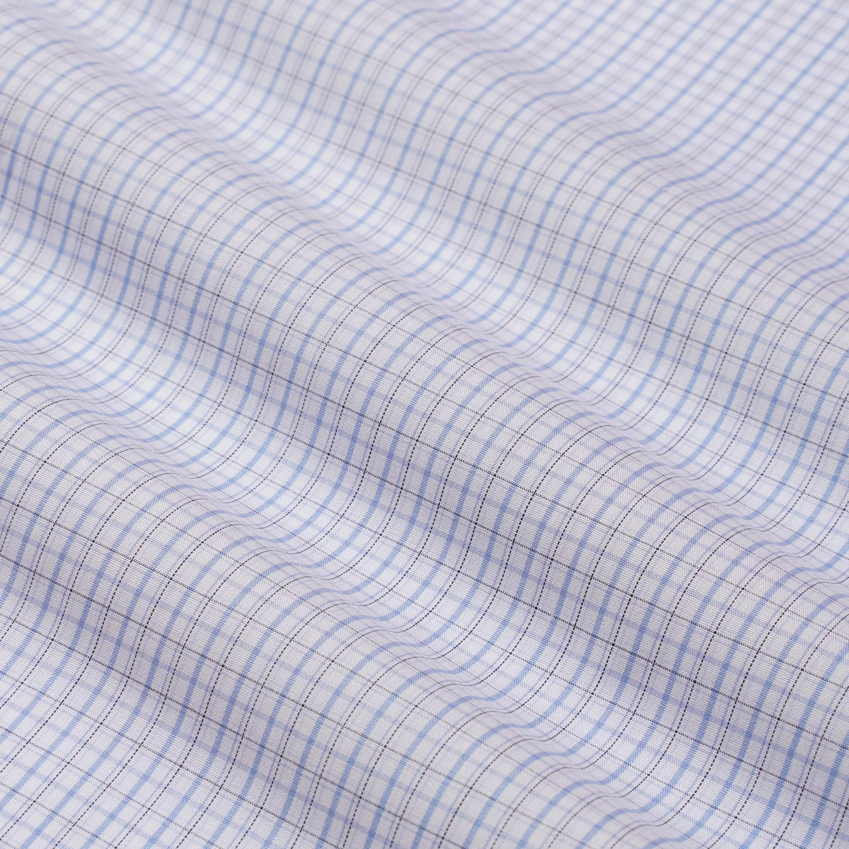 Pale Grey & Blue Tailored Fit Grid Check Formal Shirt