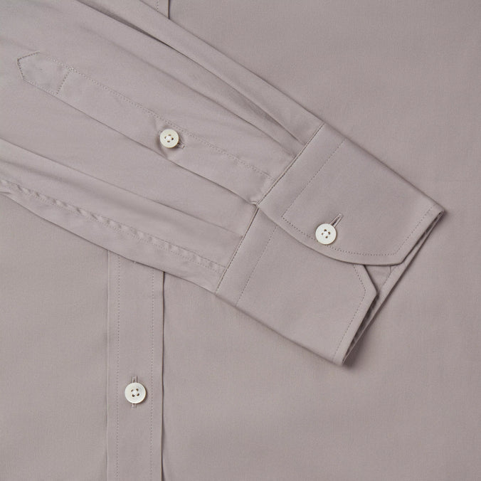 Pale Grey Athletic Fit Poplin Stretch Formal Shirt