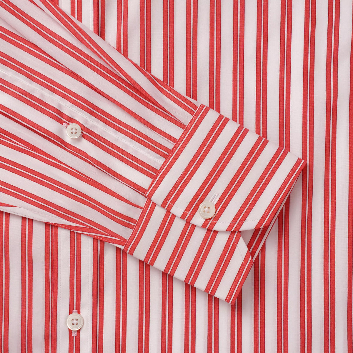 Red & White Tailored Fit Double Stripe Formal Shirt
